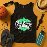 St. Patrick's Day One Lucky Teacher Tank Top thumb 4