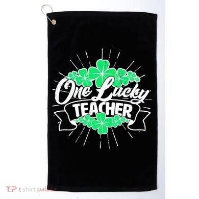 St. Patrick's Day One Lucky Teacher Golf Towel