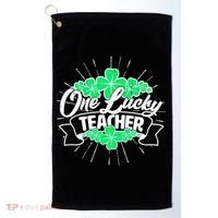 St. Patrick's Day One Lucky Teacher Golf Towel thumb 0