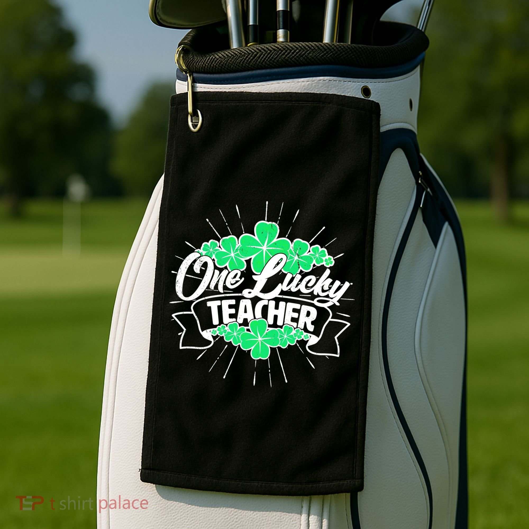 St. Patrick's Day One Lucky Teacher Golf Towel