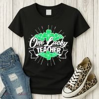 St. Patrick's Day One Lucky Teacher Women's T-Shirt thumb 3