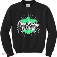 St. Patrick's Day One Lucky Teacher Kids Sweatshirt thumb 0