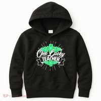 St. Patrick's Day One Lucky Teacher Kids Hoodie thumb 0