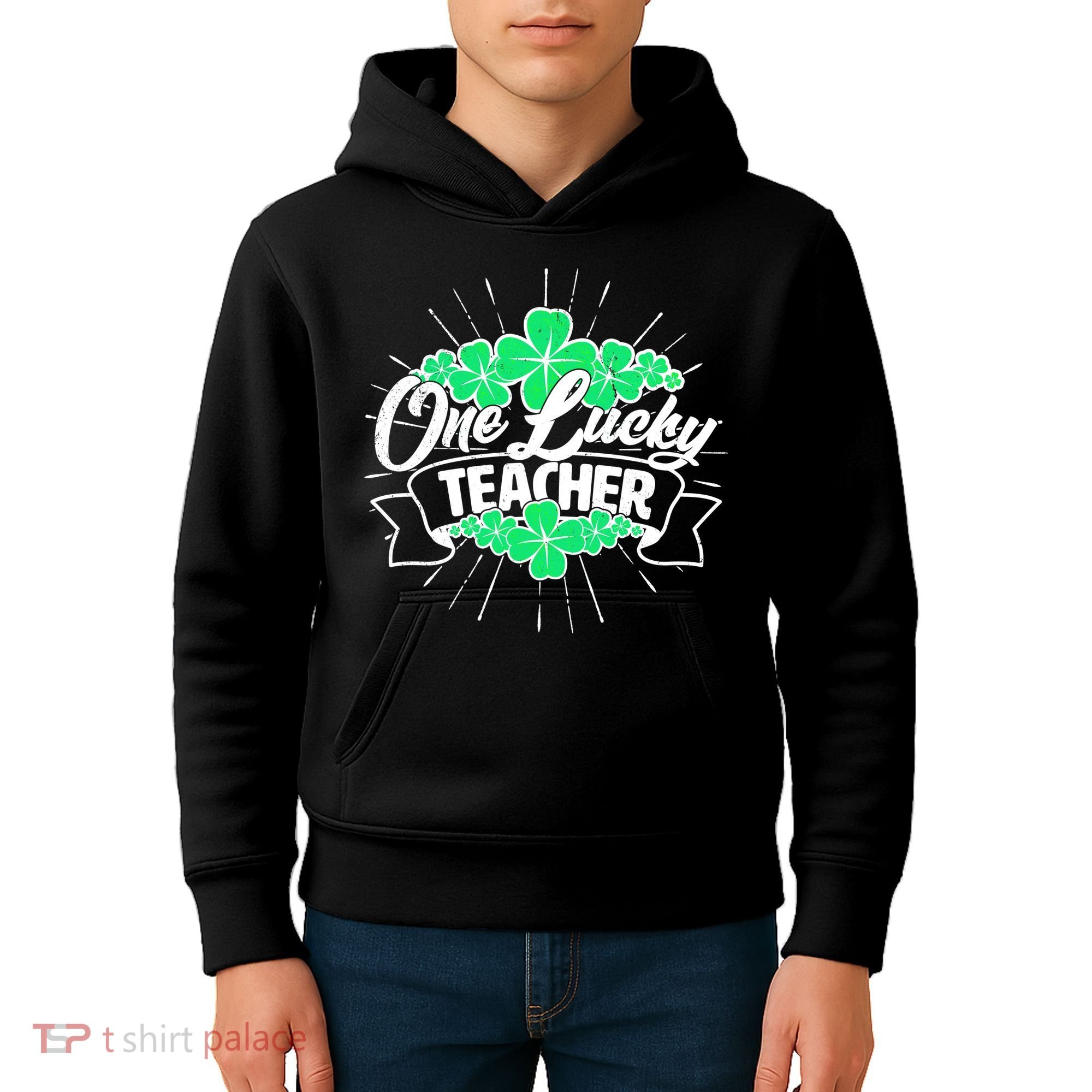 St. Patrick's Day One Lucky Teacher Kids Hoodie