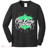 St. Patrick's Day One Lucky Teacher Kids Long Sleeve Shirt thumb 0