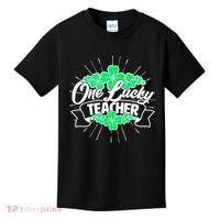 St. Patrick's Day One Lucky Teacher Kids T-Shirt thumb 0