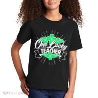 St. Patrick's Day One Lucky Teacher Kids T-Shirt thumb 2