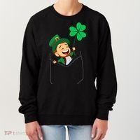 St. Patrick's Day Pocket Leprechaun Clover Women's Sweatshirt thumb 0