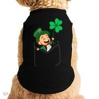 St. Patrick's Day Pocket Leprechaun Clover Doggie Tank thumb 0