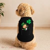 St. Patrick's Day Pocket Leprechaun Clover Doggie Tank thumb 2