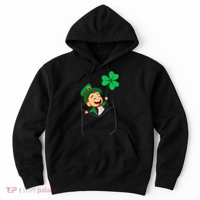 St. Patrick's Day Pocket Leprechaun Clover Hoodie