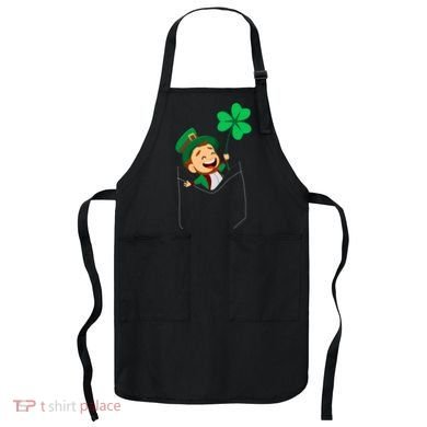 St. Patrick's Day Pocket Leprechaun Clover Apron