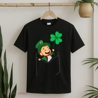 St. Patrick's Day Pocket Leprechaun Clover T-Shirt thumb 2