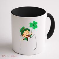 St. Patrick's Day Pocket Leprechaun Clover Coffee Mug thumb 1