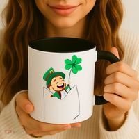 St. Patrick's Day Pocket Leprechaun Clover Coffee Mug thumb 3