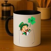 St. Patrick's Day Pocket Leprechaun Clover Coffee Mug thumb 4