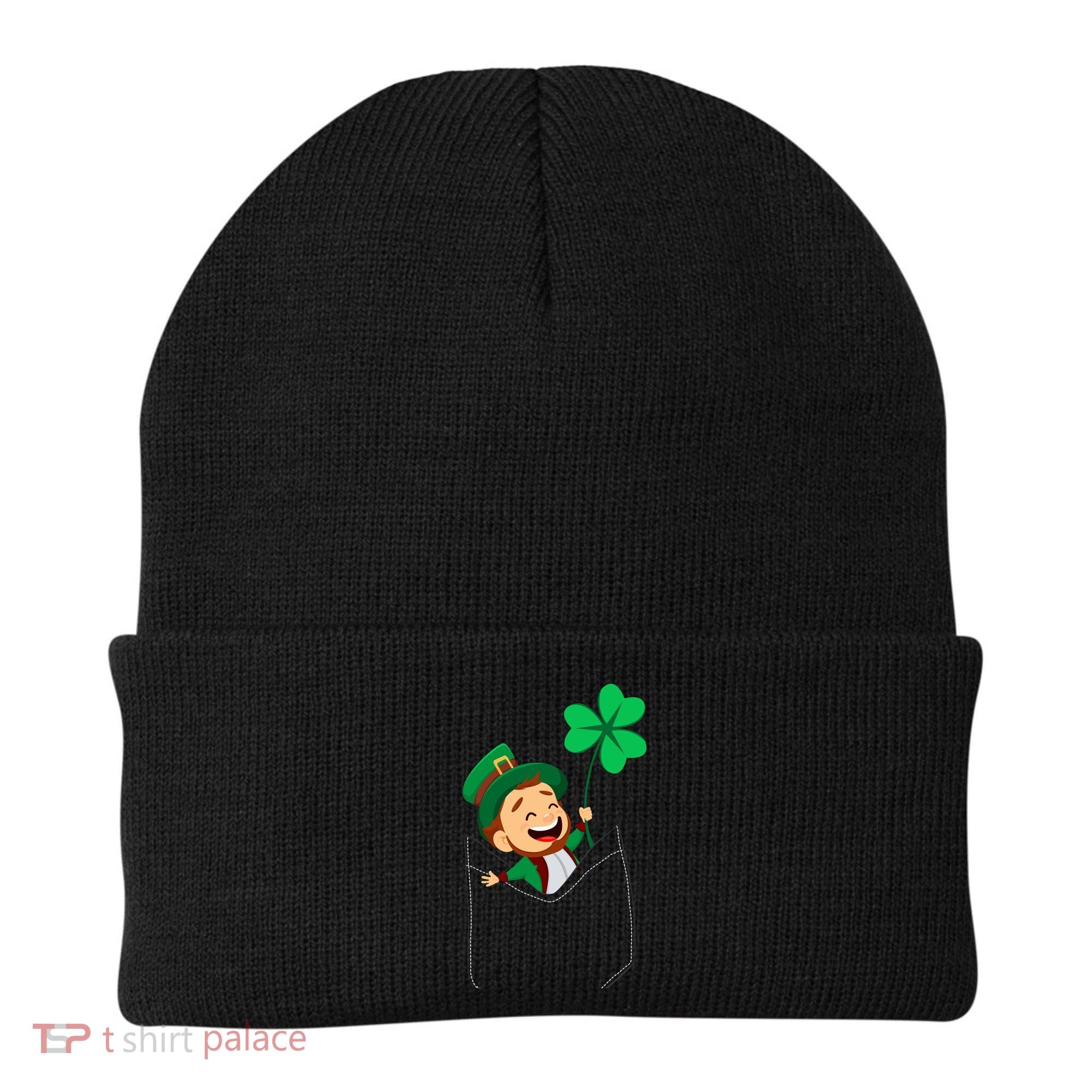St. Patrick's Day Pocket Leprechaun Clover Beanie