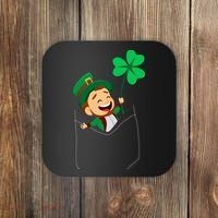 St. Patrick's Day Pocket Leprechaun Clover Coaster thumb 0