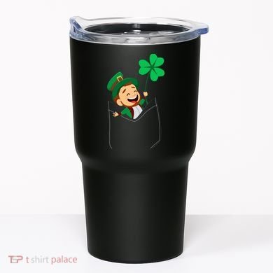 St. Patrick's Day Pocket Leprechaun Clover Tumbler