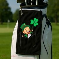 St. Patrick's Day Pocket Leprechaun Clover Golf Towel thumb 2