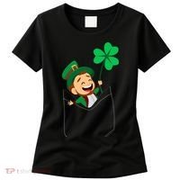 St. Patrick's Day Pocket Leprechaun Clover Women's T-Shirt thumb 0