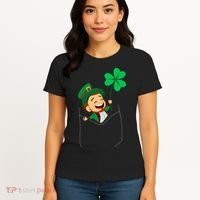 St. Patrick's Day Pocket Leprechaun Clover Women's T-Shirt thumb 4