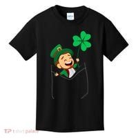 St. Patrick's Day Pocket Leprechaun Clover Kids T-Shirt thumb 0