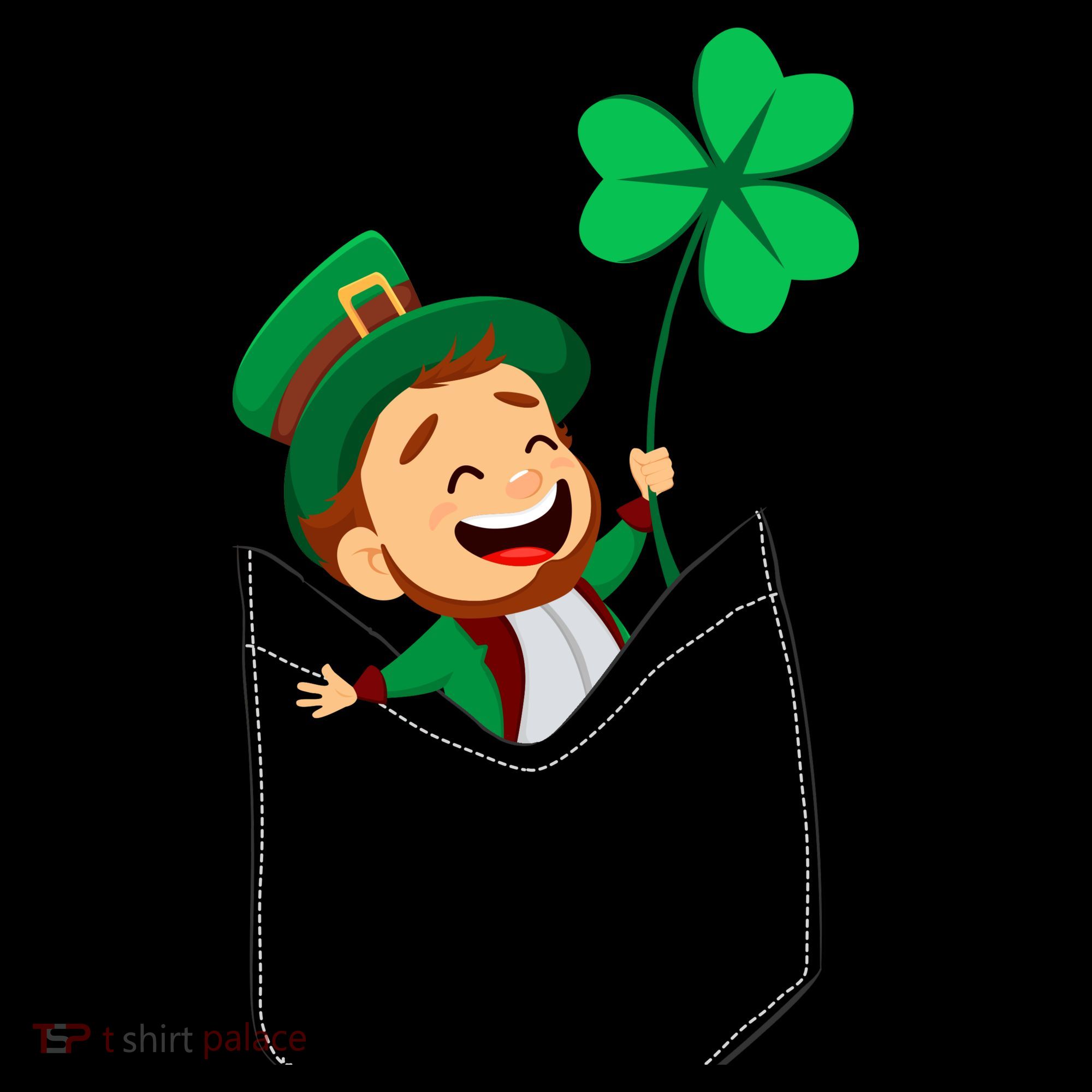 St. Patrick's Day Pocket Leprechaun Clover Kids T-Shirt