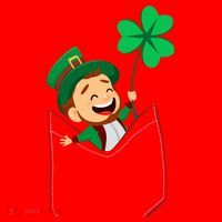 St. Patrick's Day Pocket Leprechaun Clover Santa Hat thumb 1