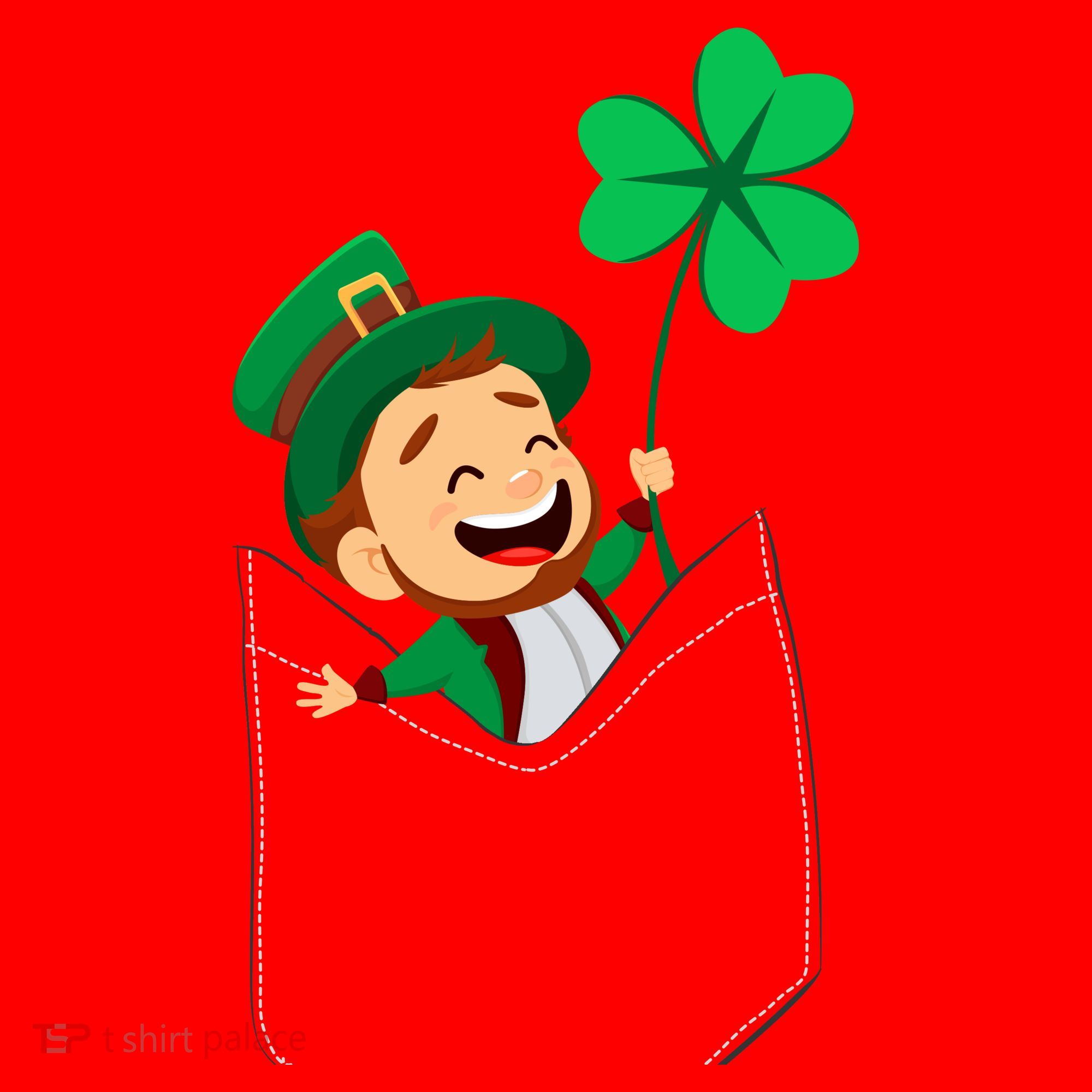 St. Patrick's Day Pocket Leprechaun Clover Santa Hat