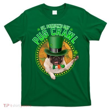St. Patrick's Day Pug Crawl Funny Irish Pug T-Shirt