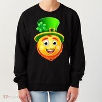 St. Patrick's Day Shamrock Leprechaun Emoji Smiley Women's Sweatshirt thumb 0