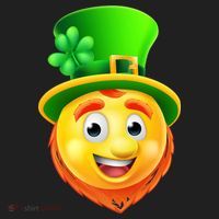St. Patrick's Day Shamrock Leprechaun Emoji Smiley Women's Sweatshirt thumb 2
