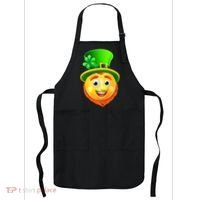 St. Patrick's Day Shamrock Leprechaun Emoji Smiley Apron thumb 0