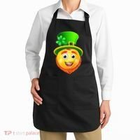 St. Patrick's Day Shamrock Leprechaun Emoji Smiley Apron thumb 2