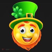 St. Patrick's Day Shamrock Leprechaun Emoji Smiley Apron thumb 3