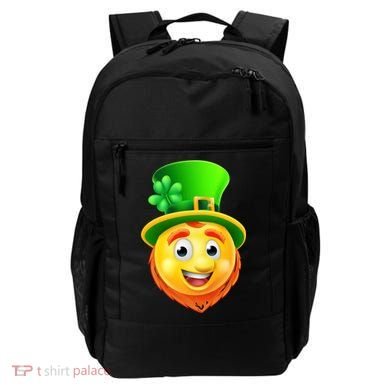 St. Patrick's Day Shamrock Leprechaun Emoji Smiley Backpack