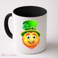St. Patrick's Day Shamrock Leprechaun Emoji Smiley Coffee Mug thumb 0