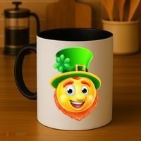 St. Patrick's Day Shamrock Leprechaun Emoji Smiley Coffee Mug thumb 4