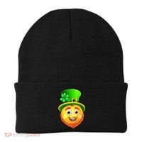 St. Patrick's Day Shamrock Leprechaun Emoji Smiley Beanie thumb 0