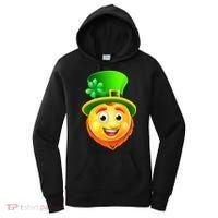 St. Patrick's Day Shamrock Leprechaun Emoji Smiley Women's Hoodie thumb 0