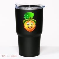 St. Patrick's Day Shamrock Leprechaun Emoji Smiley Tumbler thumb 0