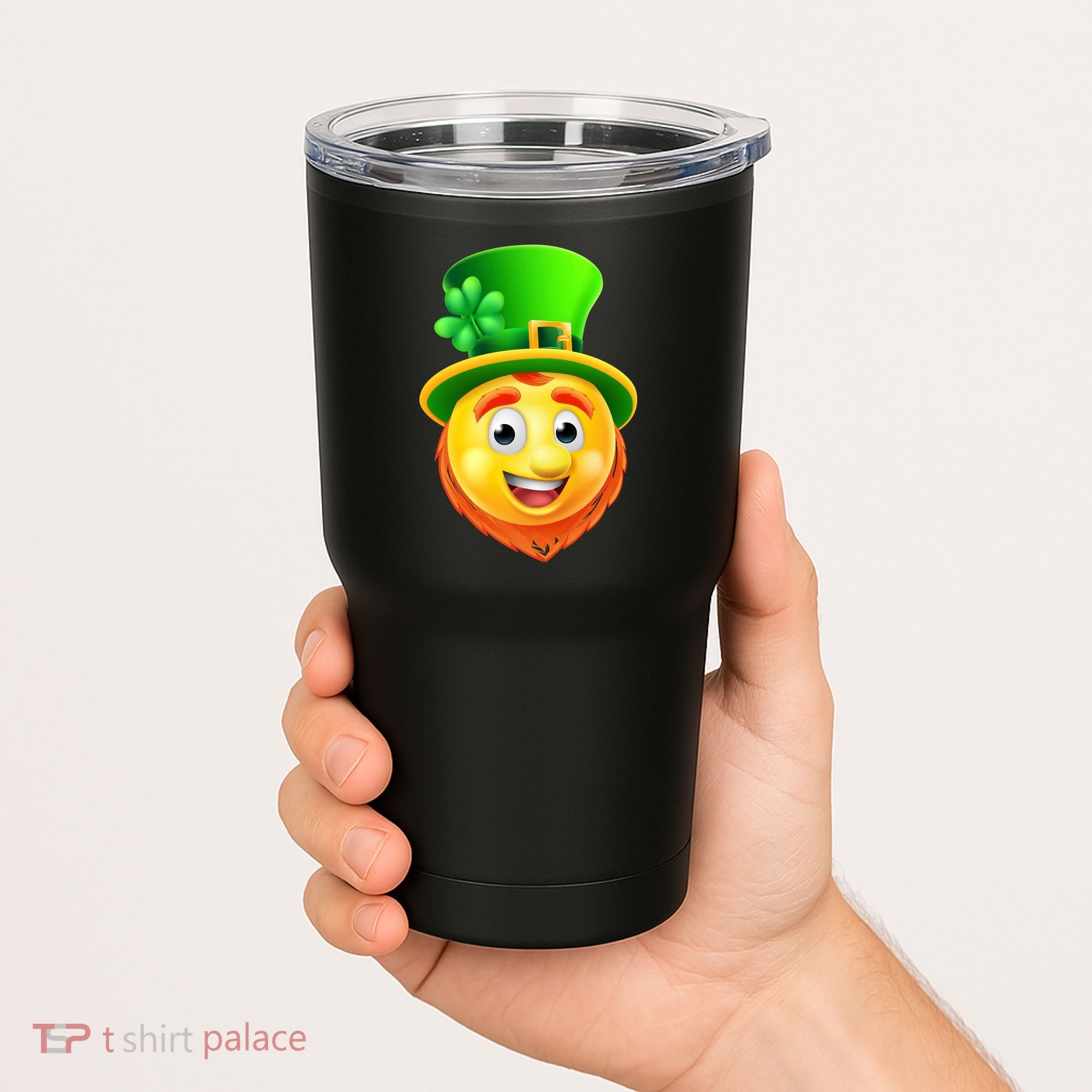 St. Patrick's Day Shamrock Leprechaun Emoji Smiley Tumbler