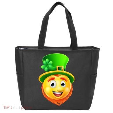 St. Patrick's Day Shamrock Leprechaun Emoji Smiley Tote Bag
