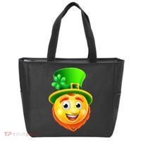 St. Patrick's Day Shamrock Leprechaun Emoji Smiley Tote Bag thumb 0