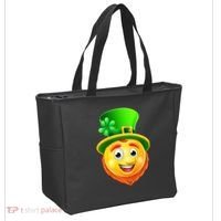 St. Patrick's Day Shamrock Leprechaun Emoji Smiley Tote Bag thumb 2