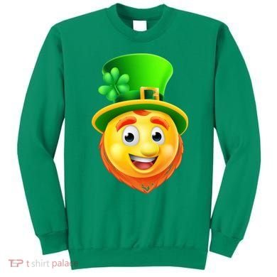 St. Patrick's Day Shamrock Leprechaun Emoji Smiley Sweatshirt