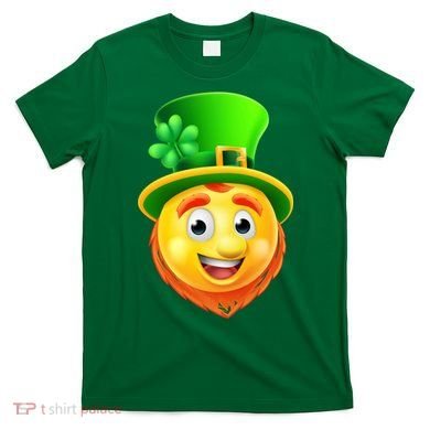 St. Patrick's Day Shamrock Leprechaun Emoji Smiley T-Shirt
