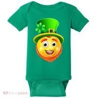 St. Patrick's Day Shamrock Leprechaun Emoji Smiley Baby Bodysuit thumb 0