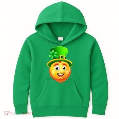St. Patrick's Day Shamrock Leprechaun Emoji Smiley Kids Hoodie